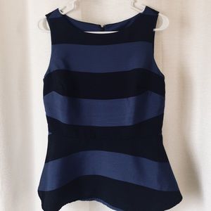 NWT Banana Republic Blue Striped Peplum Top